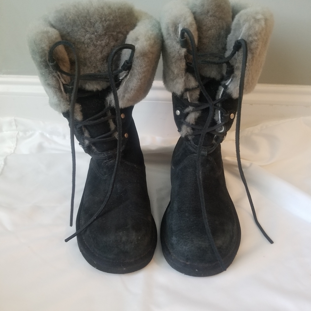 Black Ugg lace up boots